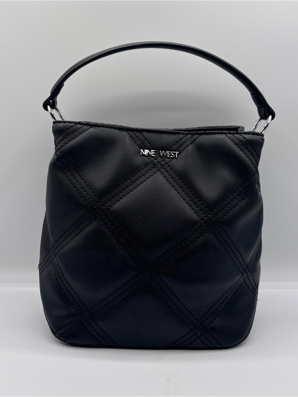 Nine West Black Quilted Bucket Shoulder Bag